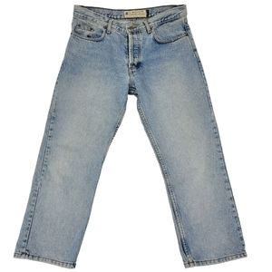 American Eagle Jeans Size 8 Vintage Distressed Light Wash Blue Denim USA Made